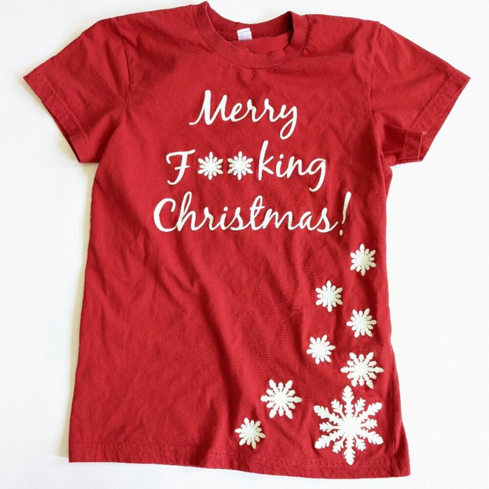 Christmas Funny Profanities Tee Shirt sz Large